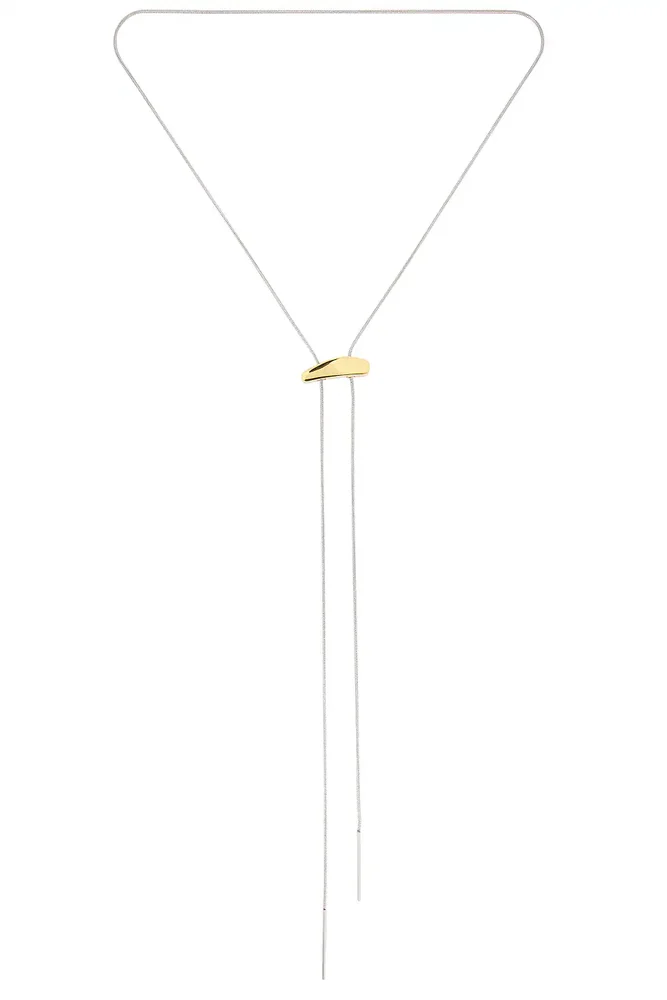 Lauren Two Tone Lariat Necklace