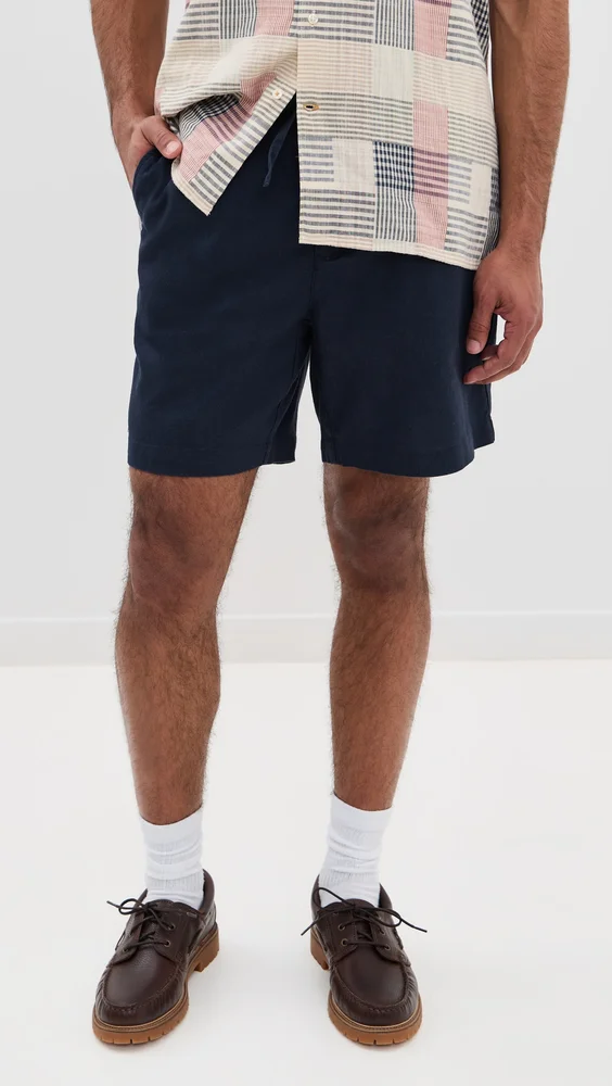 Barbour Cotton Linen Relaxed Shorts 7"