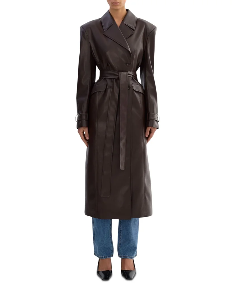 Iolanthe Faux Leather Trench Coat