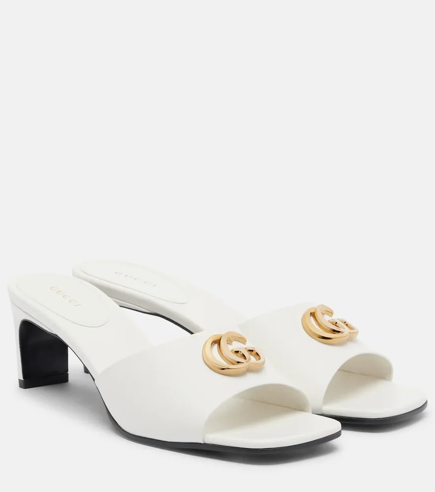 Double G leather mules (white)
