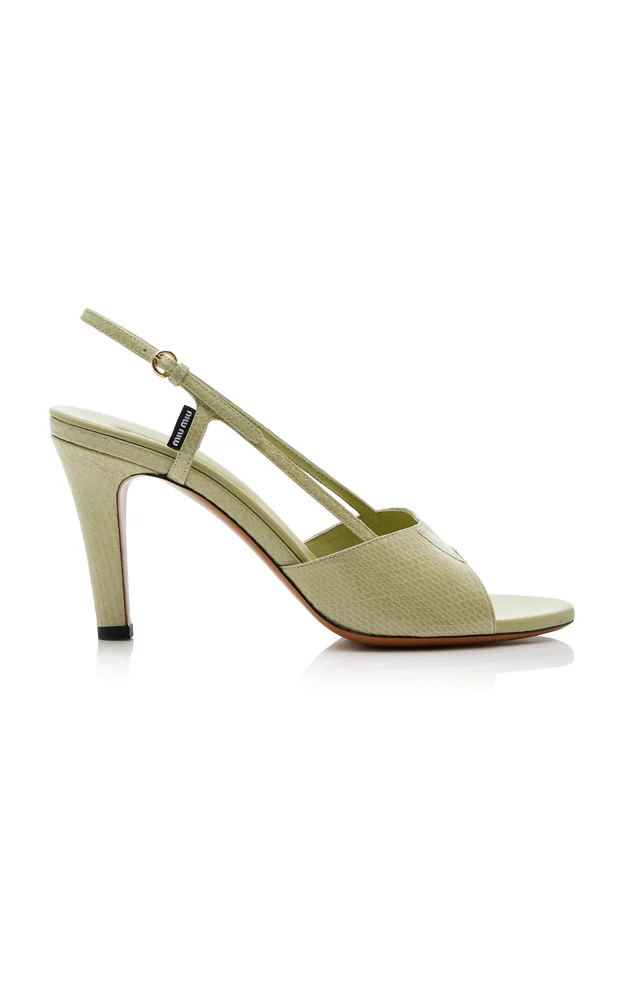 Snake-Effect Leather Sandals