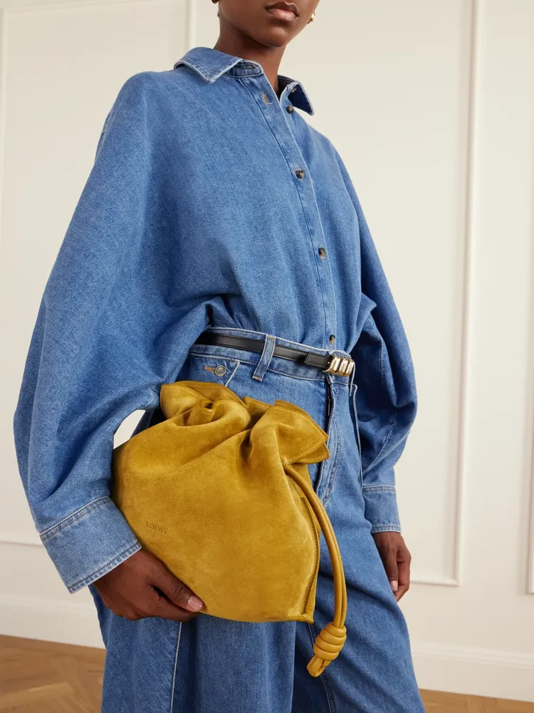 Flamenco medium suede clutch