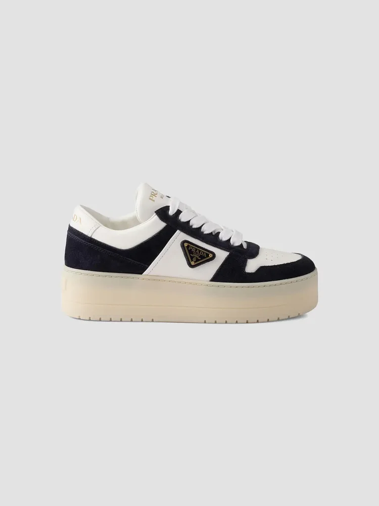 Downtown Bold Nappa Leather and Suede Sneakers