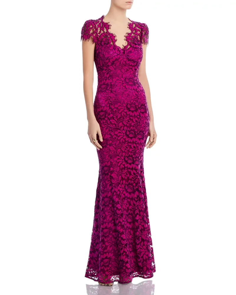 Scalloped-Edge Lace Gown, Exclusive