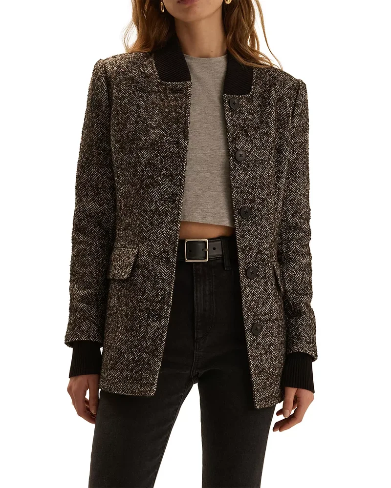 The Varsity Ribbed Trim Blazer