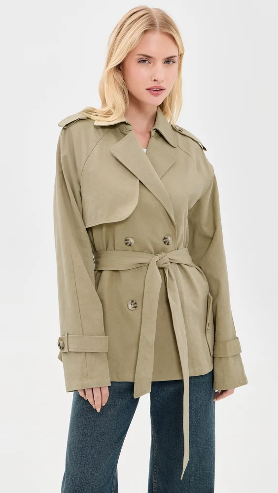 Cropped Trencherous Coat (Tan)