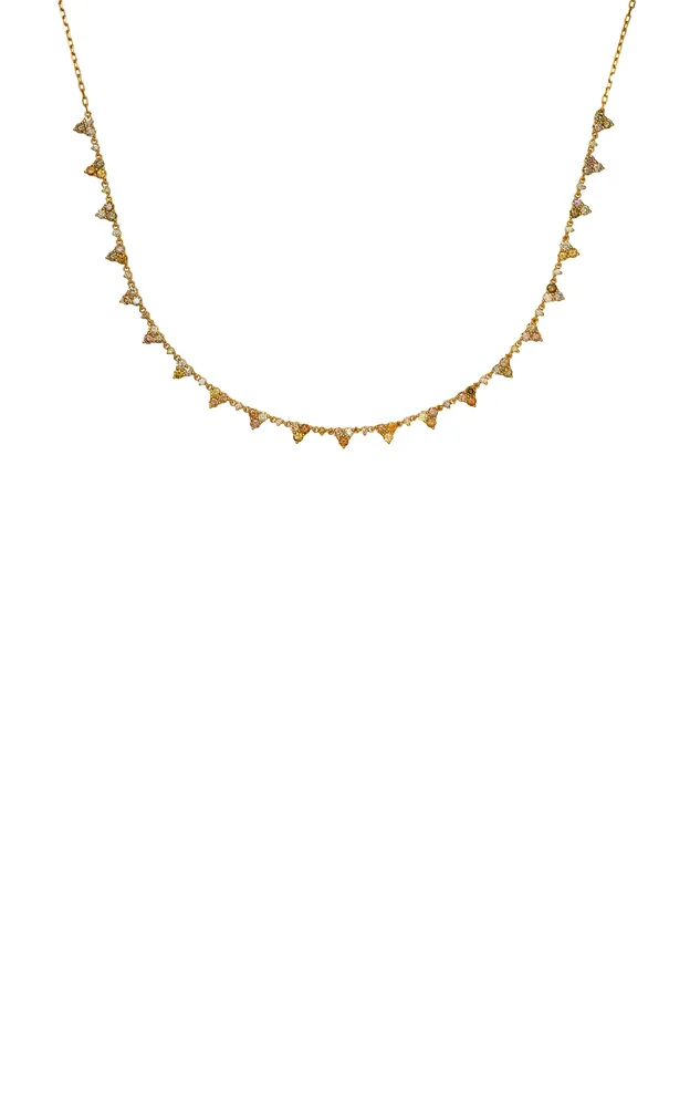 18K And 22K Yellow Gold Fancy Color Diamond Tiara Choker Necklace