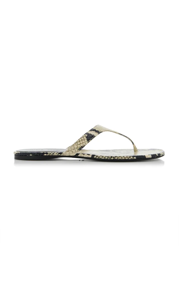 Archer Python-Embossed Leather Sandals