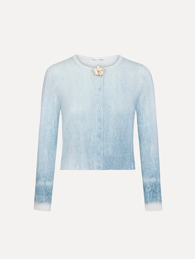 Ombré Button-Detailed Cardigan