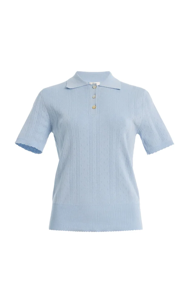 Mina Cotton Pointelle Polo