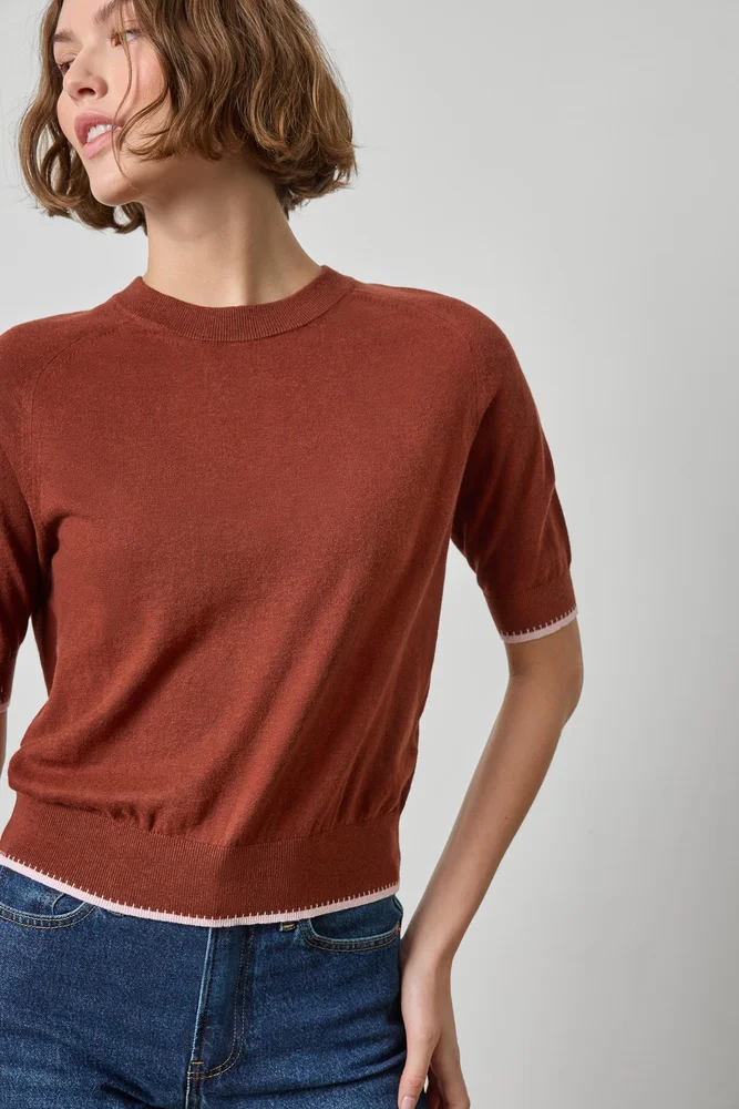 Lillap Crewneck Saddle Sleeve Sweater