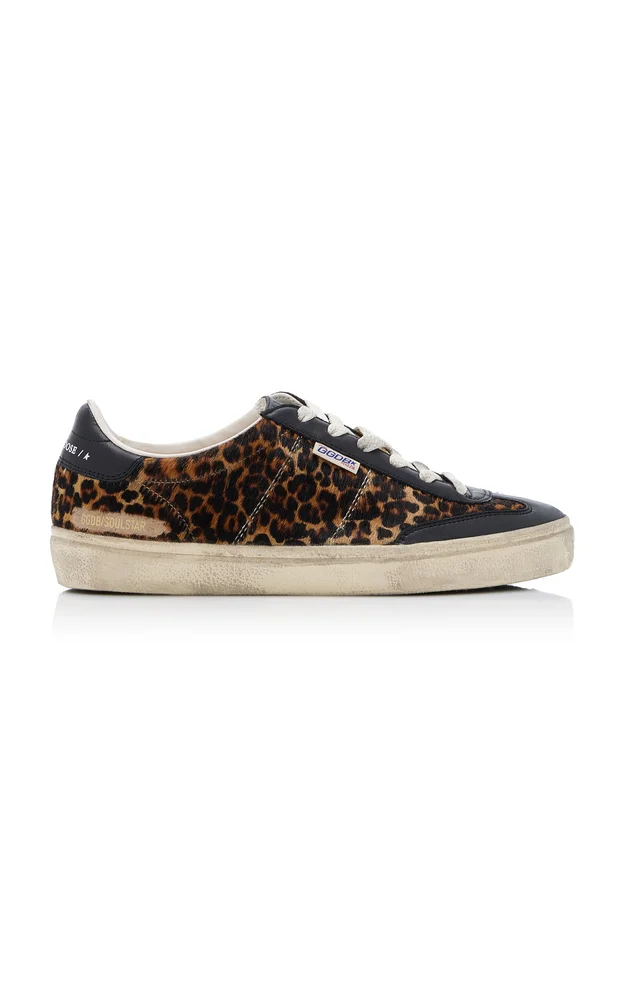 Soul-Star Leopard-Print Pony Hair Sneakers