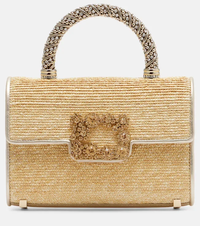 Jewel Efflorescence Mini straw tote bag