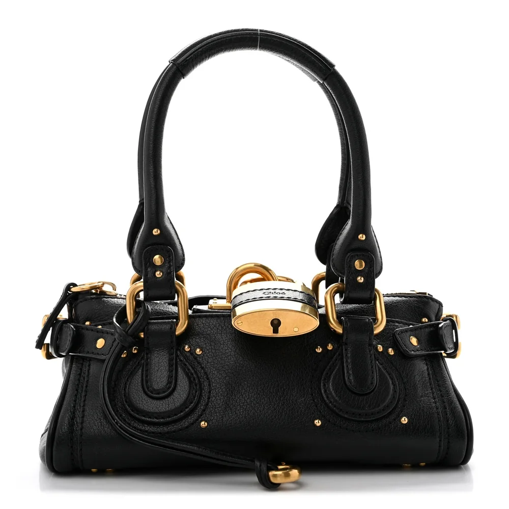 Pre-Owned Grained Buffalo Small Paddington, Black