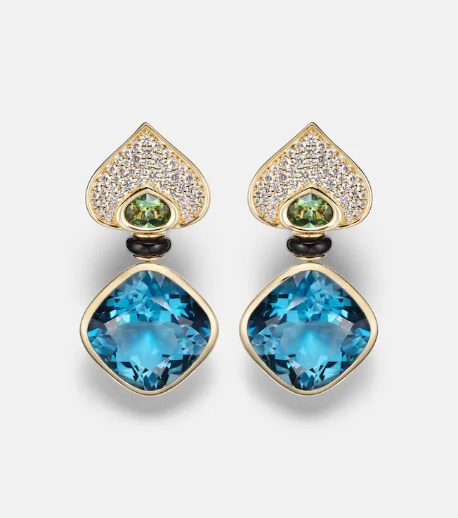 Pauline 18kt gold earrings with gemstones