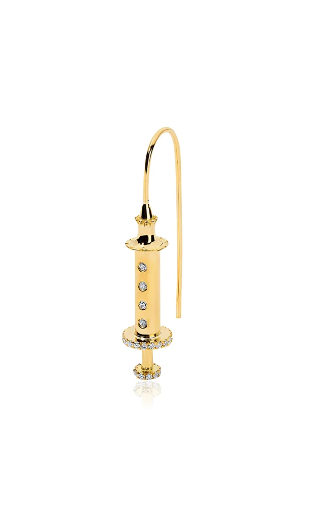 Semi G 18K Yellow Gold Diamond Single Earring