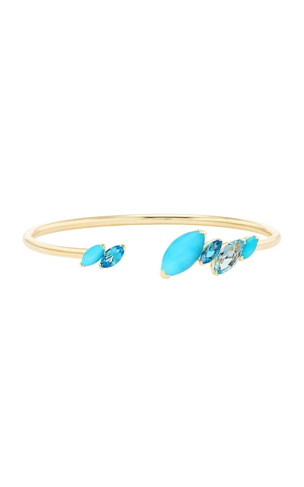Batik 18K Yellow Gold Multi-Stone Cuff