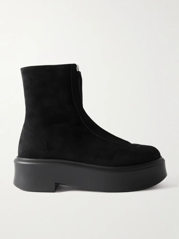 nobilis suede platform ankle boots