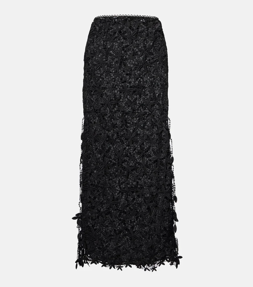 Low-Rise Maxi Skirt in Black