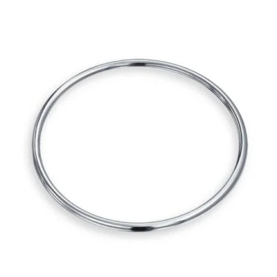 Classic Stackable 3MM Dome Round Edge .925 Sterling Silver Bangle Bracelet