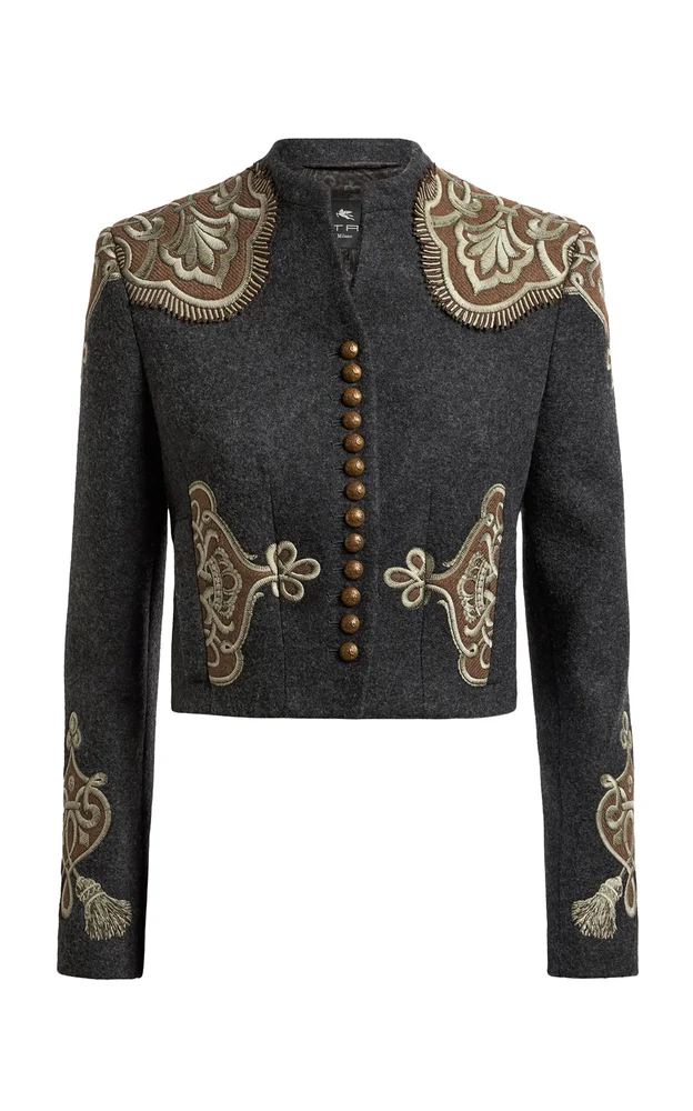 Cropped Wool-Blend Jacket