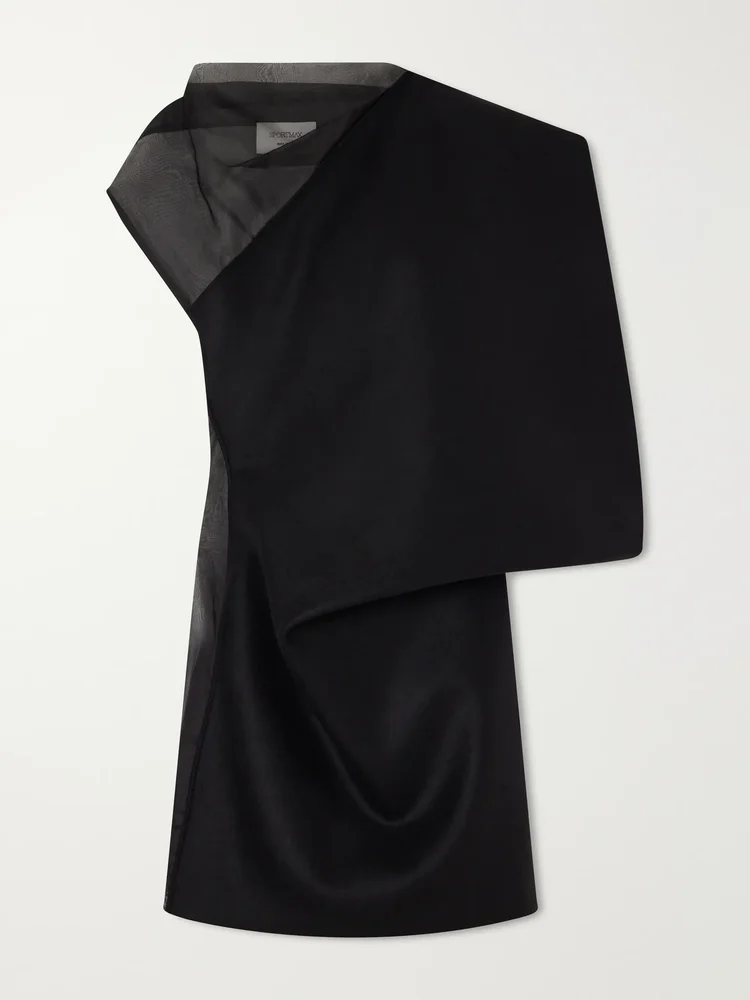 Cesto draped virgin wool and silk mini dress