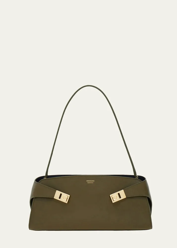 Hug East-West Leather Shoulder Bag
