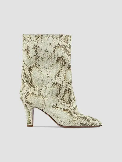 Elsa 75MM Snake-Embossed Leather Ankle Boots