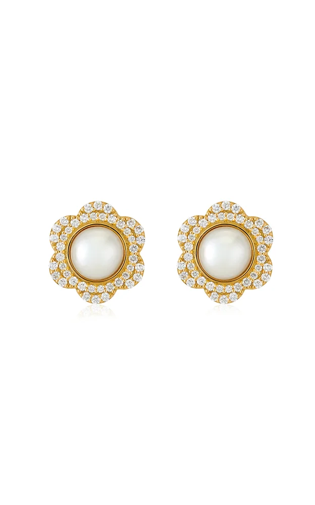 18K Yellow Gold Diamond Stud Earrings