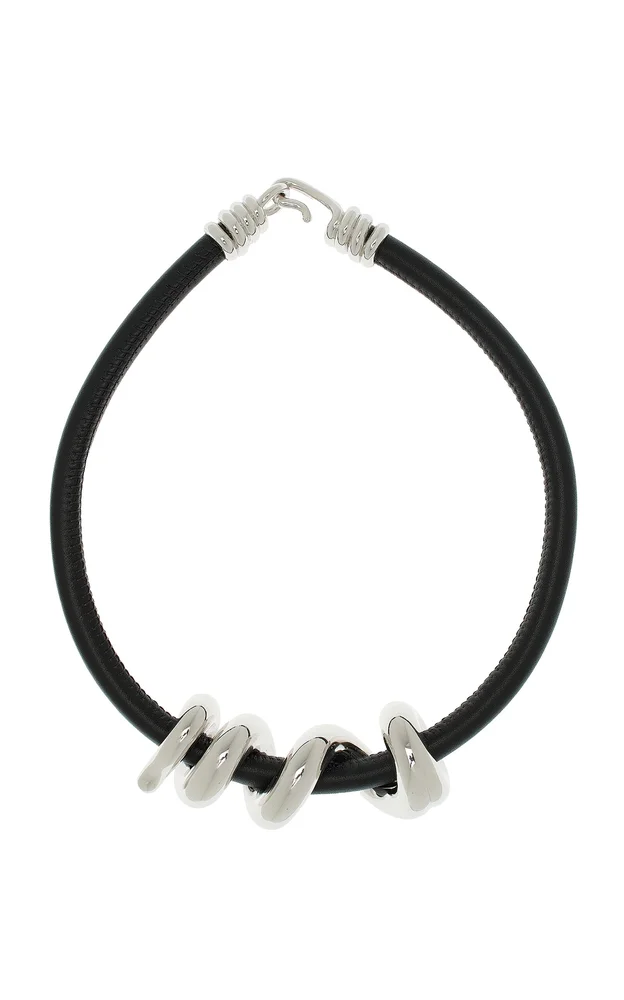 Maxi Vine Sterling Silver, Leather Necklace