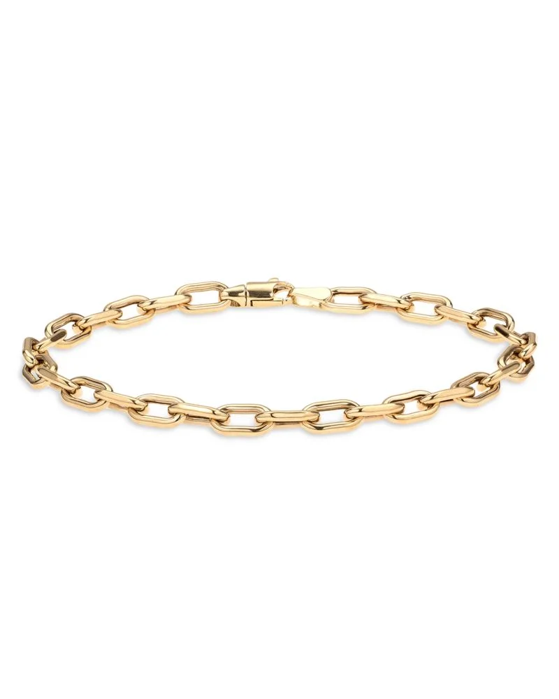 14K Yellow Gold Italian Link Chain Bracelet