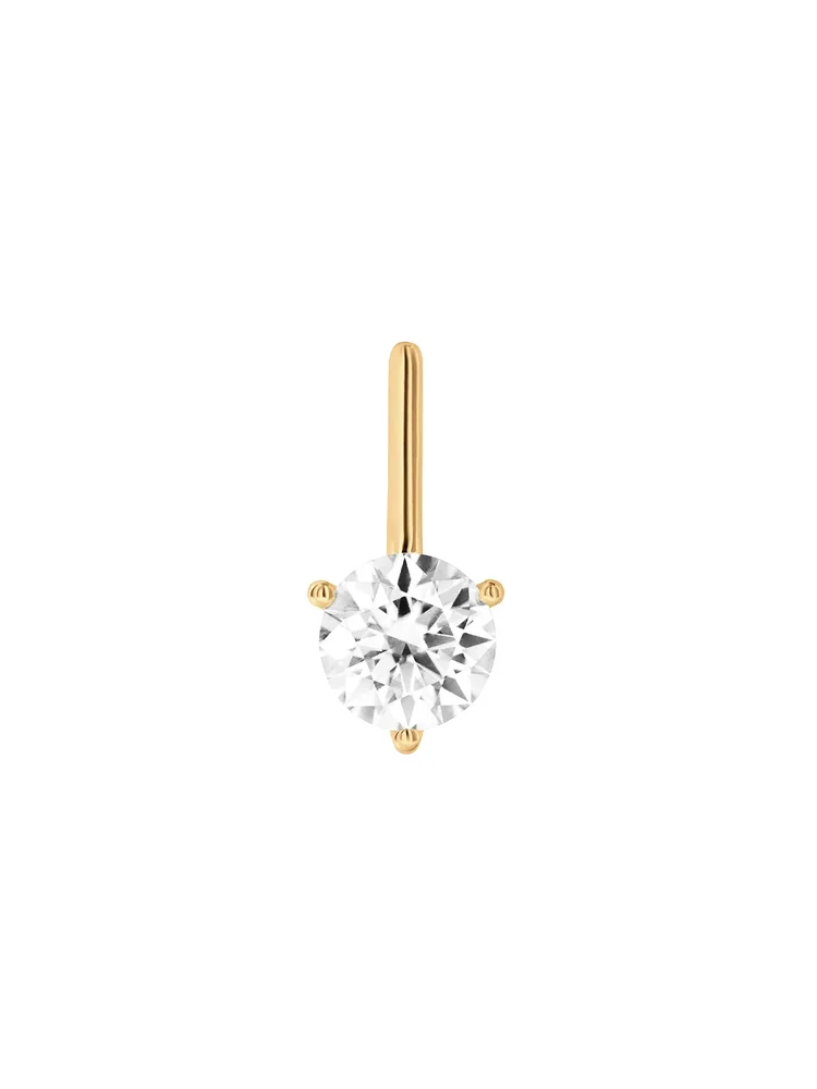 Hendry Round-Cut Bar Stud Earring in Moissanite, 18K Gold Vermeil