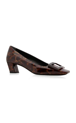 Belle Vivier Tortoiseshell Patent Leather Pumps