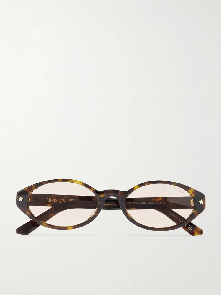 DiorPacific R1I oval-frame tortoiseshell acetate sunglasses