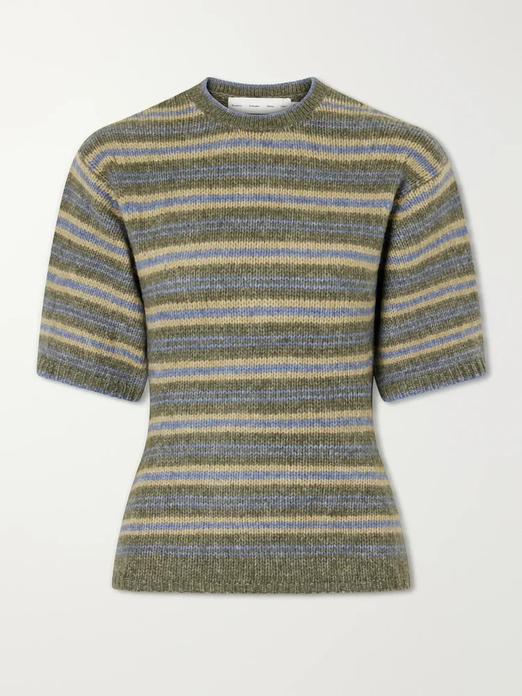 dana striped wool blend sweatshirt