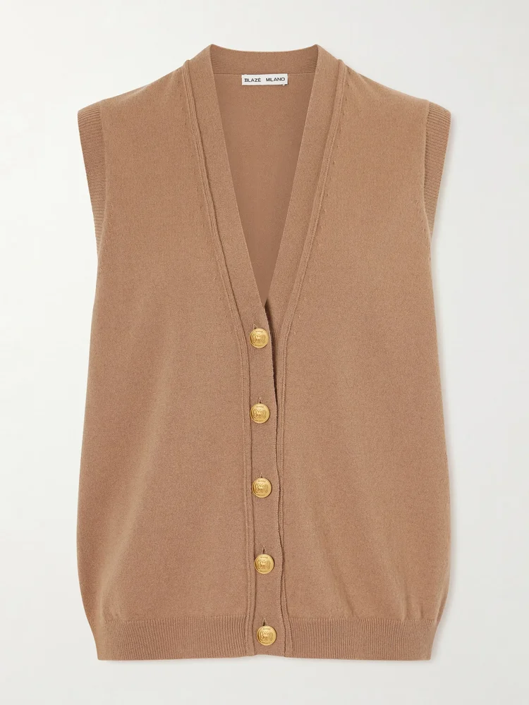 Highland wool and cashmere-blend vest