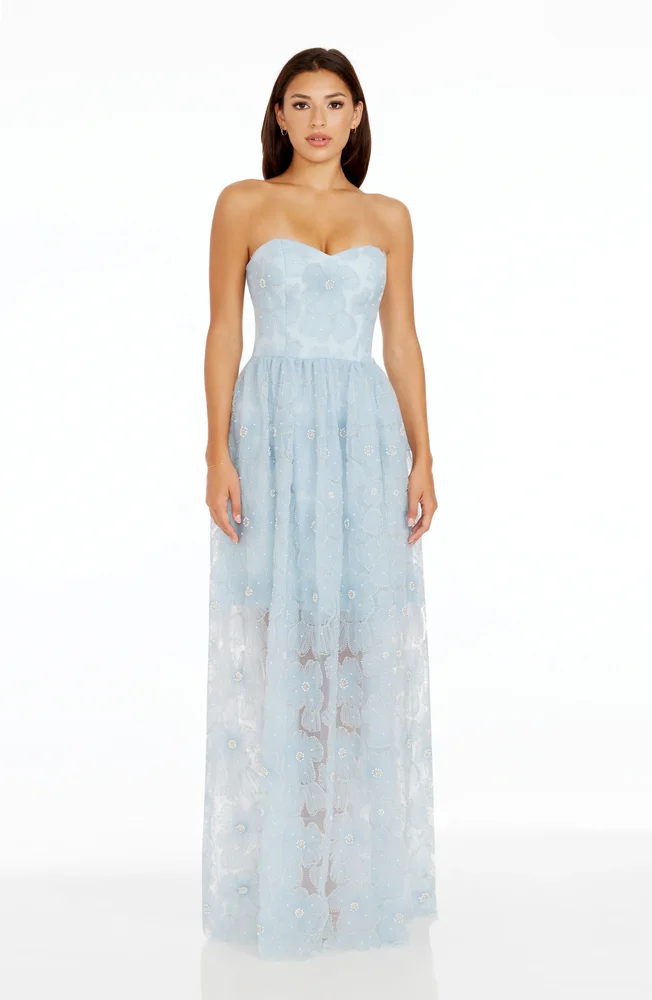 Dressthepopulation Audrina Sheer Gown