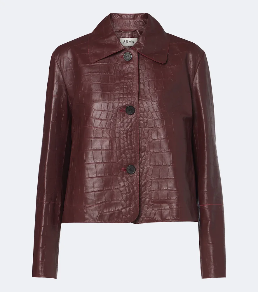 Emy croc-effect leather jacket