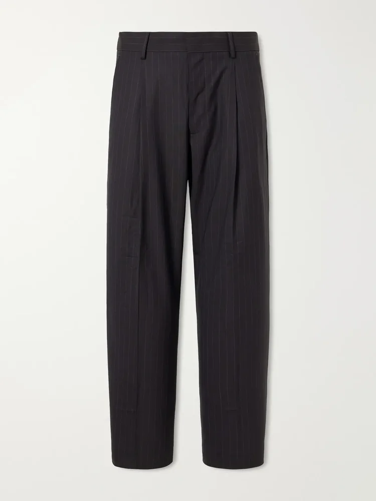 Kay 10037 Straight-Leg Pleated Woven Trousers