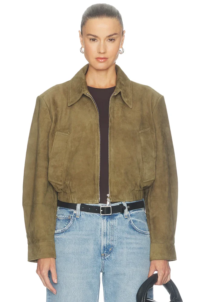 Nahla Cropped Suede Jacket