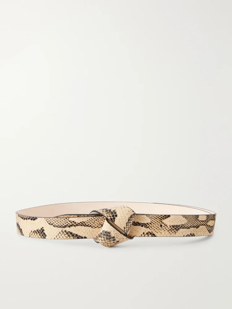 Lassio snake-effect leather belt