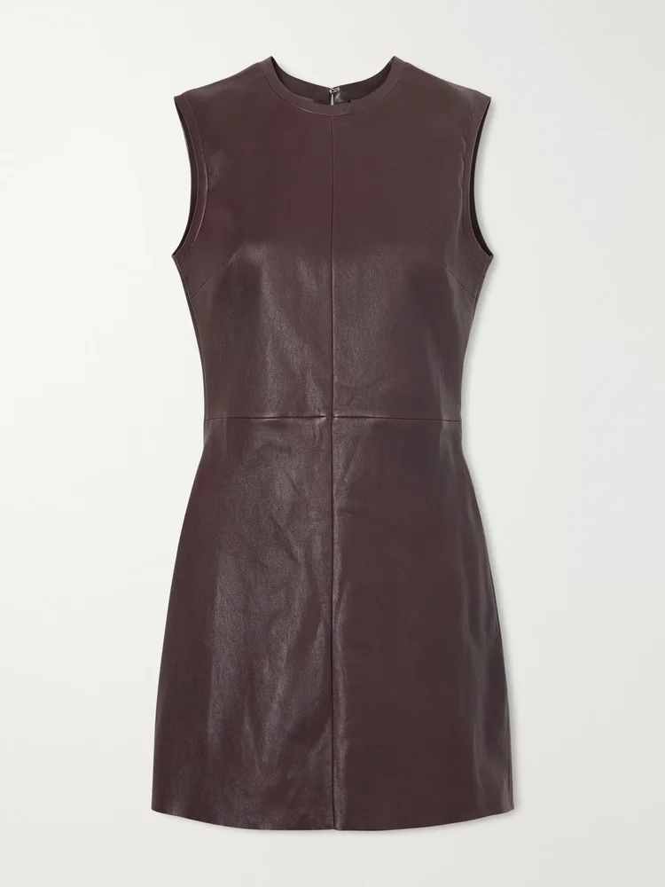 Dollie paneled leather mini dress