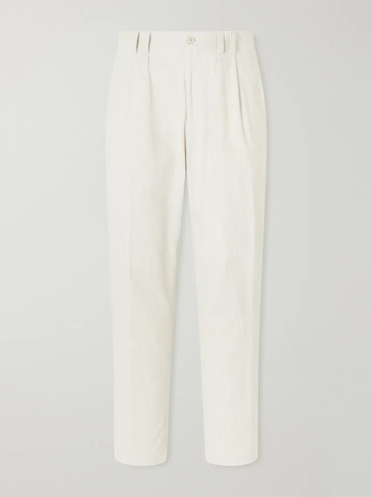 Straight-Leg Cotton-Corduroy Trousers