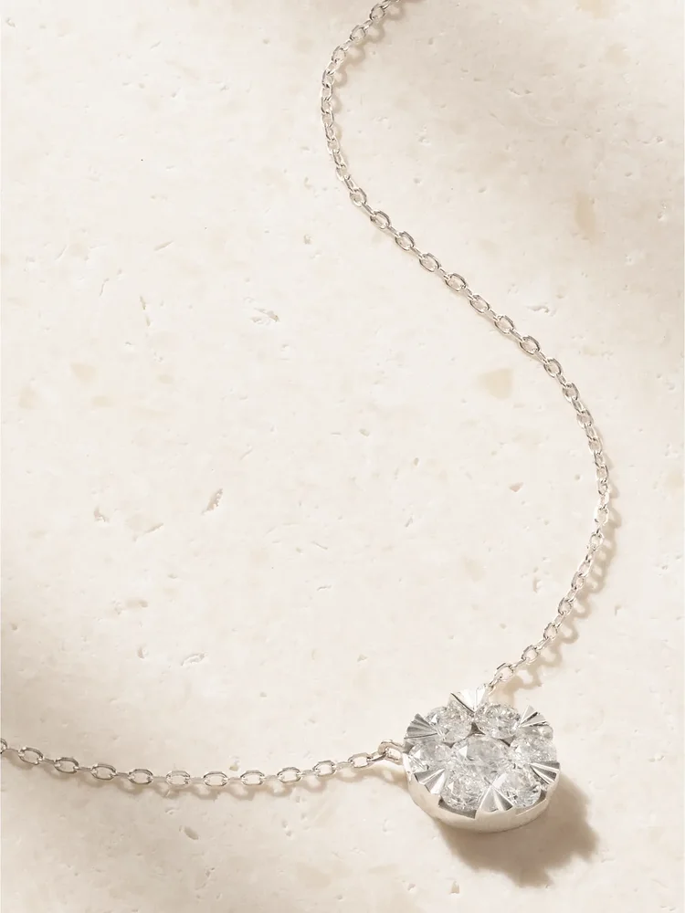 18-karat white gold diamond necklace