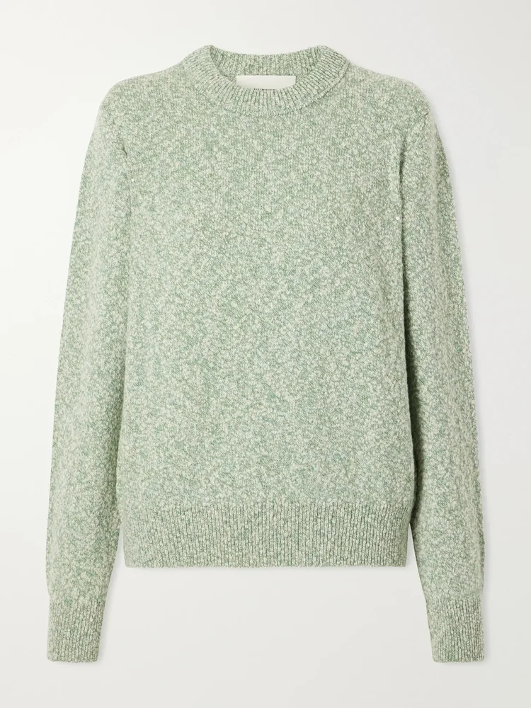 Mélange wool and cotton-blend sweater