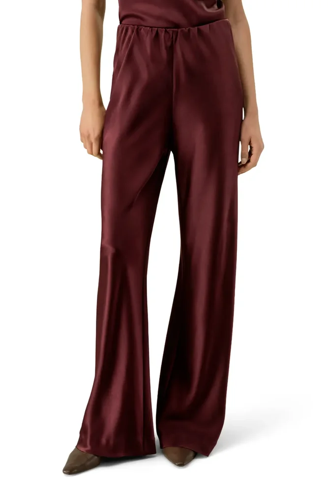 Women's Straight-Leg Silk Satin Pants