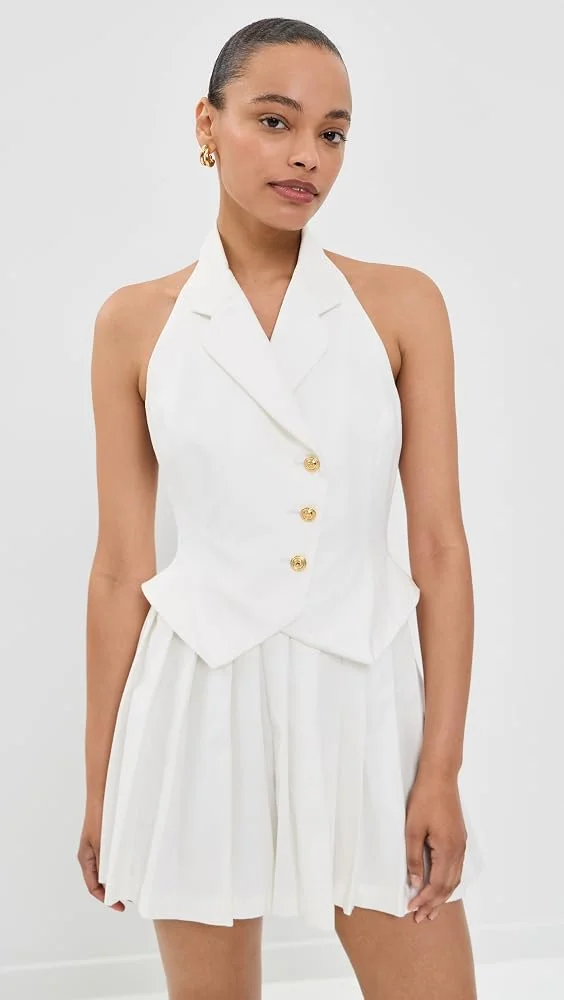 Pleated Waistcoat Mini Dress