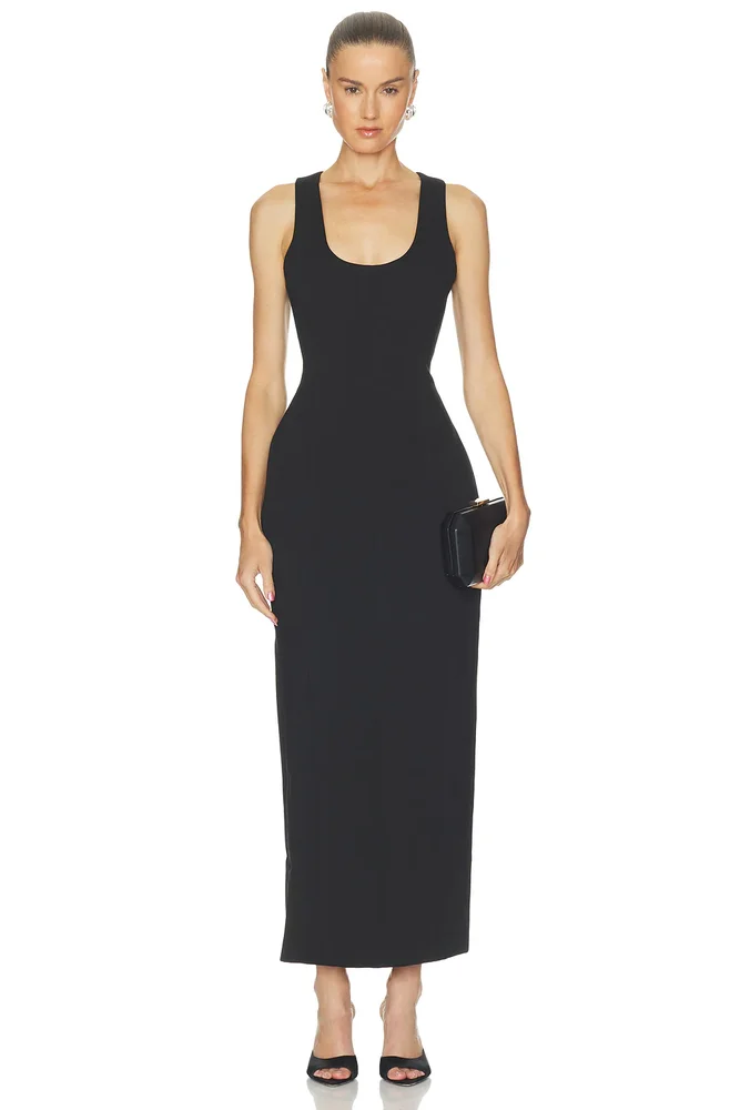 Cotton Mix Volume Midi Dress