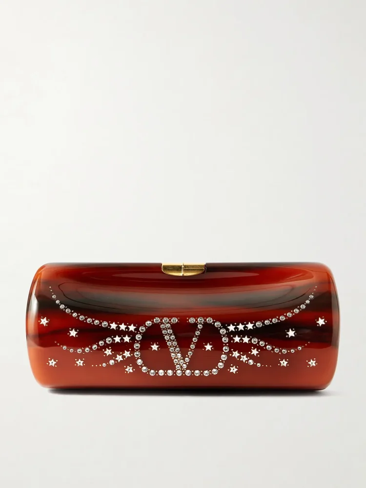Pince VLogo-embellished resin clutch