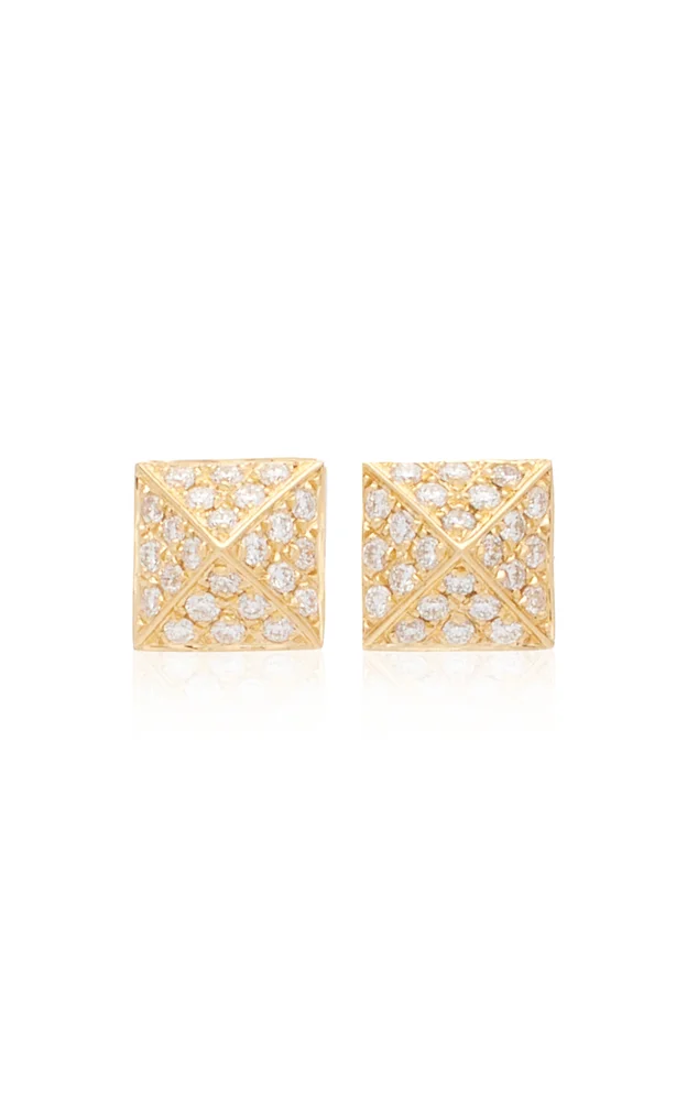 Spike 18K Yellow Gold Diamond Earrings